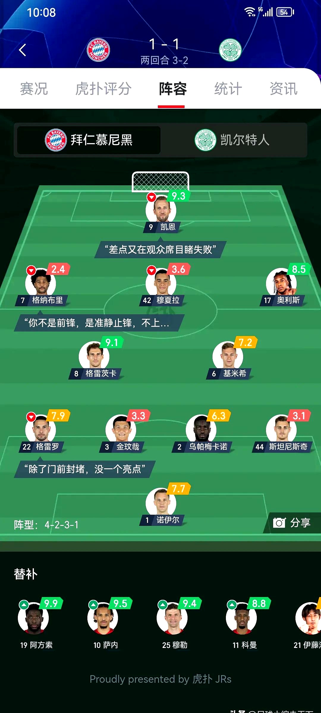 拜仁取胜惊险，成功晋级下一轮